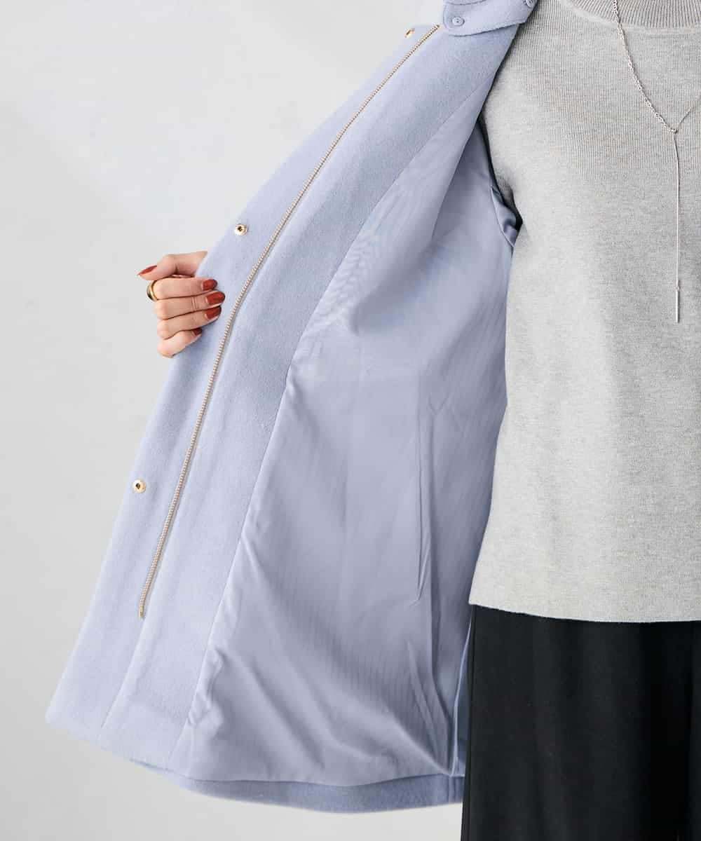 K2UAD02179 a.v.v(アー・ヴェ・ヴェ) 【２WAY】Aラインフーデッドミドルコート ライトブルー