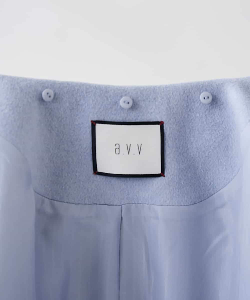 K2UAD02179 a.v.v(アー・ヴェ・ヴェ) 【２WAY】Aラインフーデッドミドルコート ライトブルー