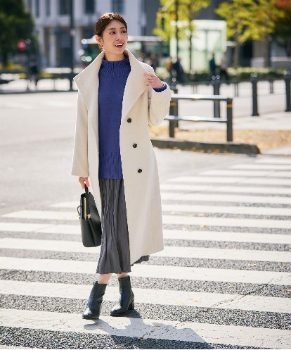 K2UAD03189 a.v.v 【2WAY】折り返しラペルロングコート