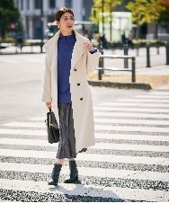 K2UAD03189 a.v.v(アー・ヴェ・ヴェ) 【2WAY】折り返しラペルロングコート アイボリー