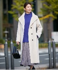 K2UAD03189 a.v.v(アー・ヴェ・ヴェ) 【2WAY】折り返しラペルロングコート ライトグレー