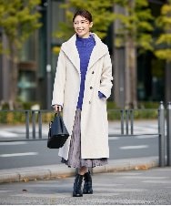 K2UAD03189 a.v.v(アー・ヴェ・ヴェ) 【2WAY】折り返しラペルロングコート ライトグレー