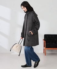 K2UAD04179 a.v.v(アー・ヴェ・ヴェ) ステンカラーミディコート ブラウン