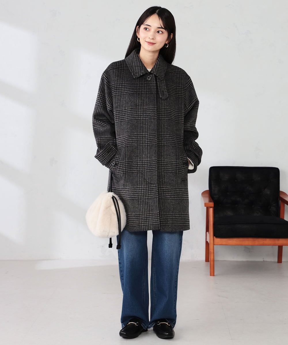 K2UAD04179 a.v.v(アー・ヴェ・ヴェ) ステンカラーミディコート ブラウン