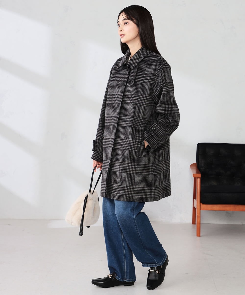 K2UAD04179 a.v.v(アー・ヴェ・ヴェ) ステンカラーミディコート ブラウン