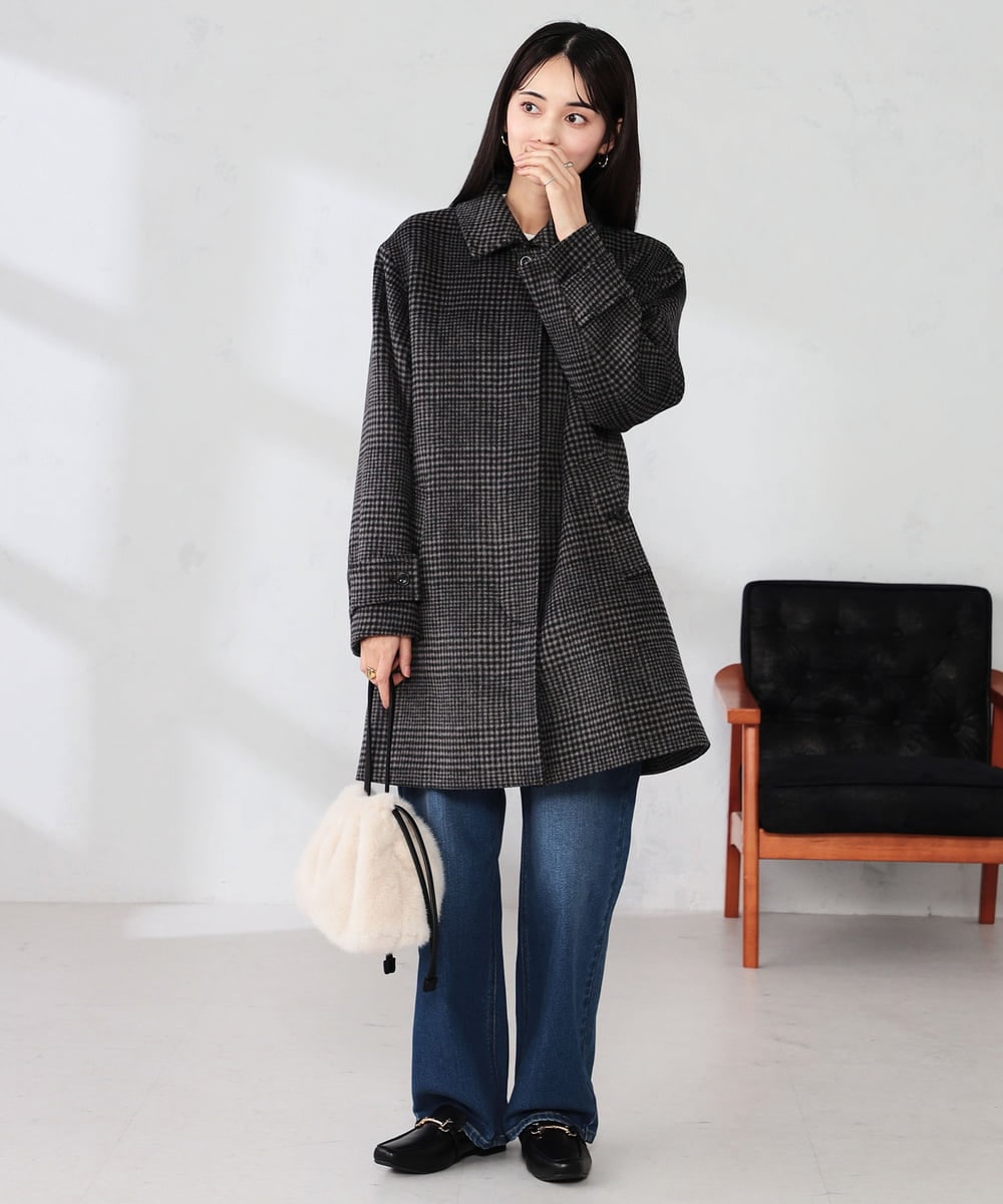 K2UAD04179 a.v.v(アー・ヴェ・ヴェ) ステンカラーミディコート ブラウン