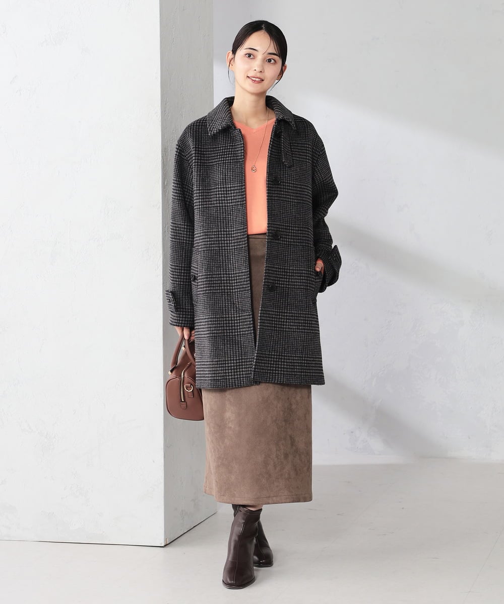 K2UAD04179 a.v.v(アー・ヴェ・ヴェ) ステンカラーミディコート ブラウン