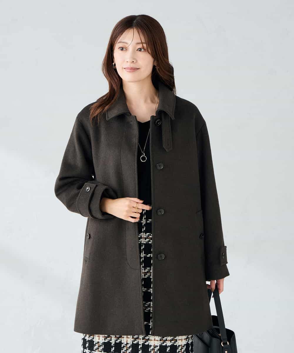 K2UAD04179 a.v.v(アー・ヴェ・ヴェ) ステンカラーミディコート ブラウン