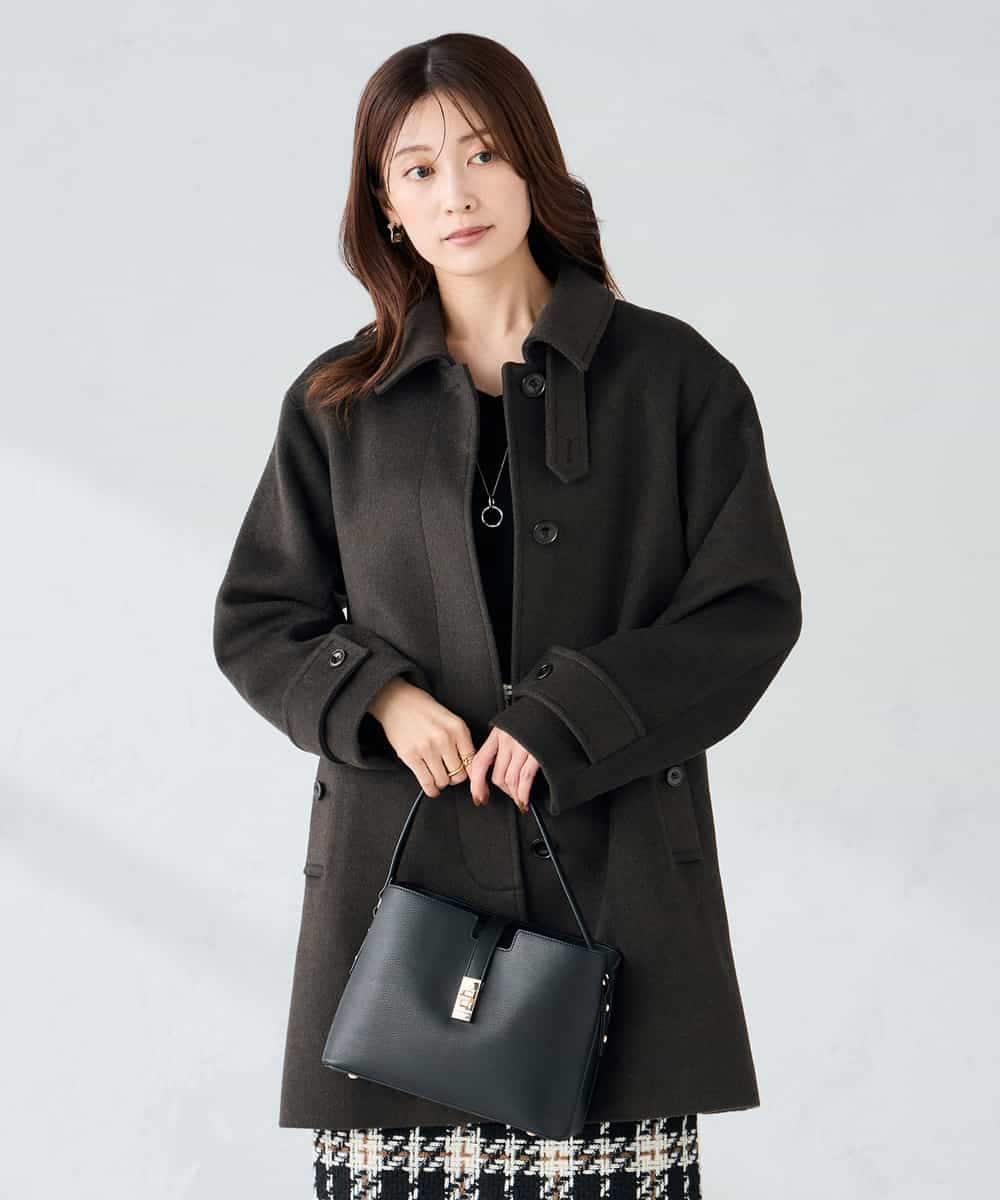 K2UAD04179 a.v.v(アー・ヴェ・ヴェ) ステンカラーミディコート ブラウン