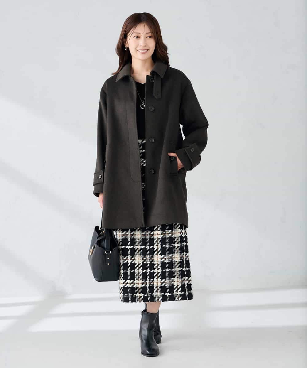 K2UAD04179 a.v.v(アー・ヴェ・ヴェ) ステンカラーミディコート ブラウン