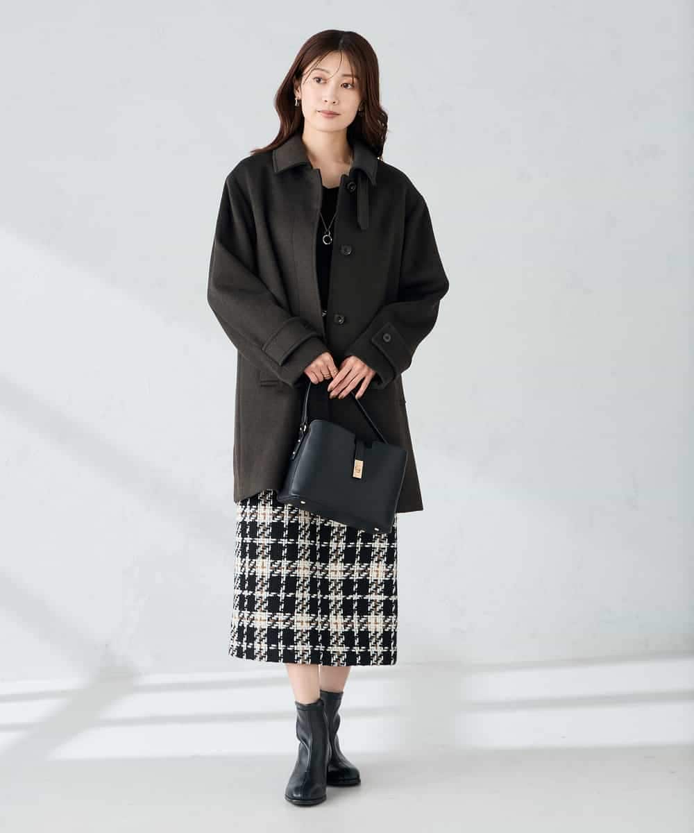 K2UAD04179 a.v.v(アー・ヴェ・ヴェ) ステンカラーミディコート ブラウン