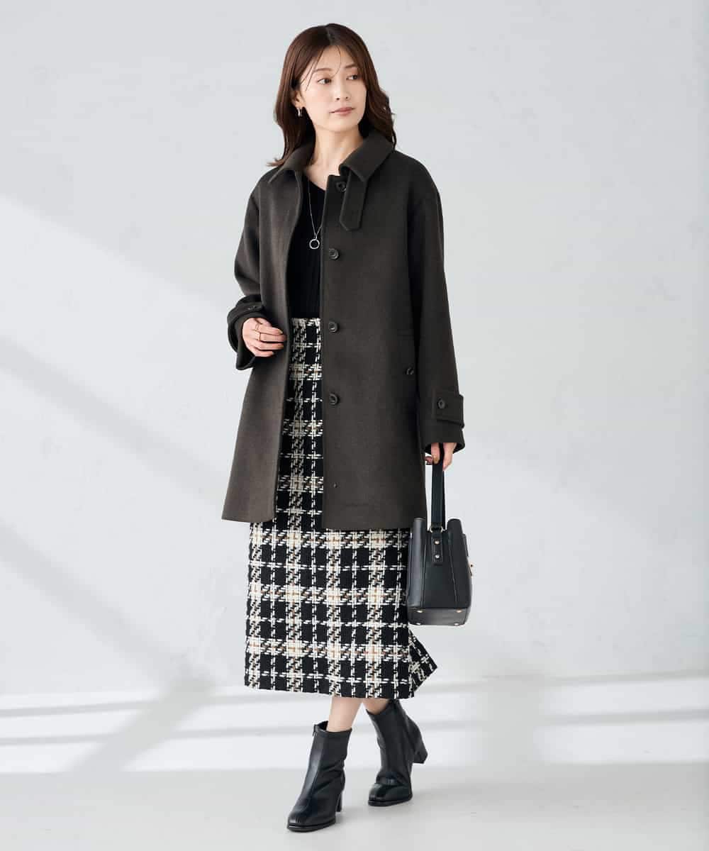 K2UAD04179 a.v.v(アー・ヴェ・ヴェ) ステンカラーミディコート ブラウン