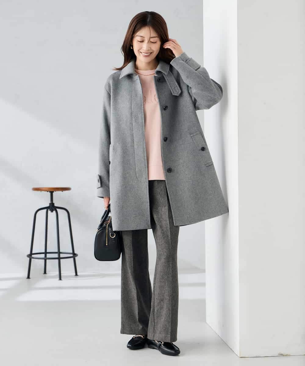 K2UAD04179 a.v.v(アー・ヴェ・ヴェ) ステンカラーミディコート ブラウン