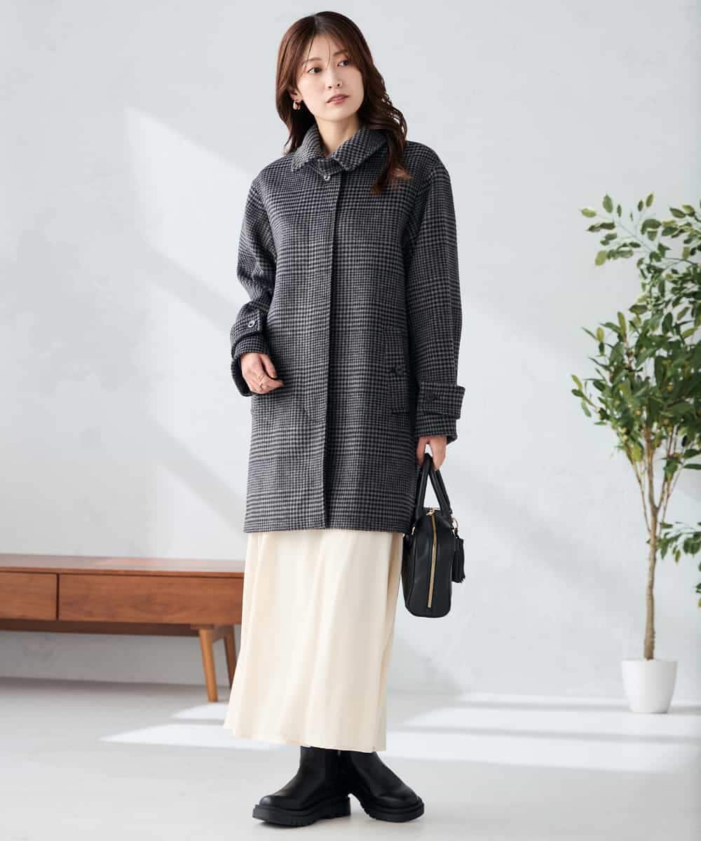 K2UAD04179 a.v.v(アー・ヴェ・ヴェ) ステンカラーミディコート ブラウン