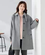 K2UAD04179 a.v.v(アー・ヴェ・ヴェ) ステンカラーミディコート ダークグレー