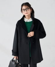 K2UAD05169 a.v.v(アー・ヴェ・ヴェ) スタンドカラーミディコート ボルドー