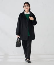 K2UAD05169 a.v.v(アー・ヴェ・ヴェ) スタンドカラーミディコート ボルドー