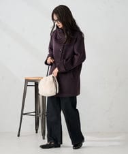 K2UAD05169 a.v.v(アー・ヴェ・ヴェ) スタンドカラーミディコート ボルドー