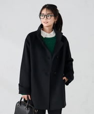 K2UAD05169 a.v.v(アー・ヴェ・ヴェ) スタンドカラーミディコート ブラック