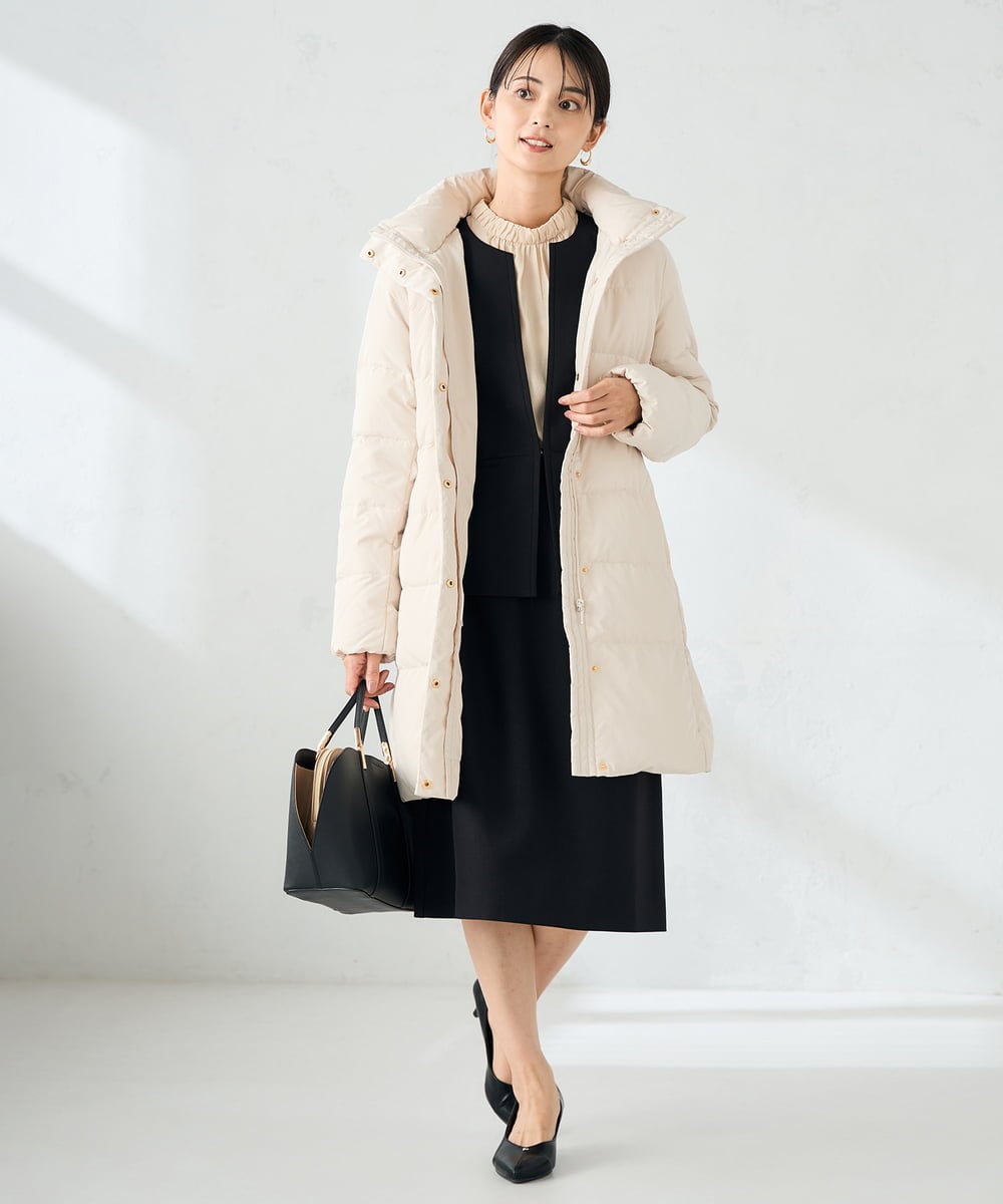 K2UAD10199 a.v.v(アー・ヴェ・ヴェ) フーデッドロングダウンコート ネイビー