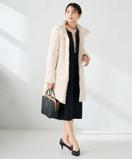 K2UAD10199 a.v.v(アー・ヴェ・ヴェ) フーデッドロングダウンコート ネイビー