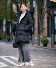 K2UAD10199 a.v.v(アー・ヴェ・ヴェ) フーデッドロングダウンコート ネイビー