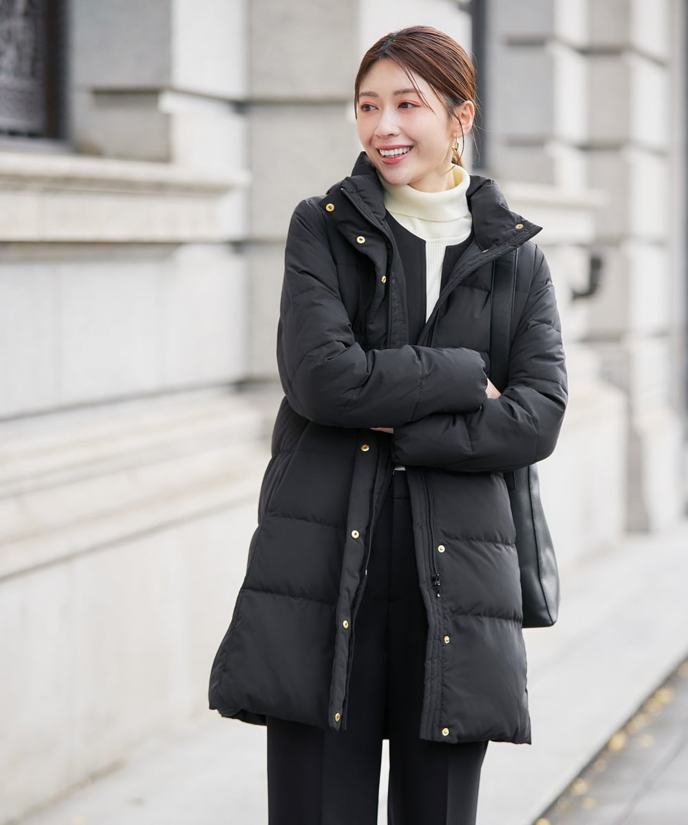 K2UAD10199 a.v.v(アー・ヴェ・ヴェ) フーデッドロングダウンコート ネイビー