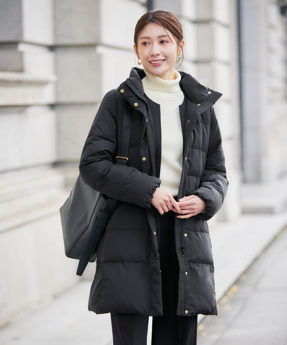 K2UAD10199 a.v.v(アー・ヴェ・ヴェ) フーデッドロングダウンコート ネイビー