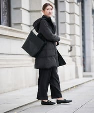 K2UAD10199 a.v.v(アー・ヴェ・ヴェ) フーデッドロングダウンコート ネイビー