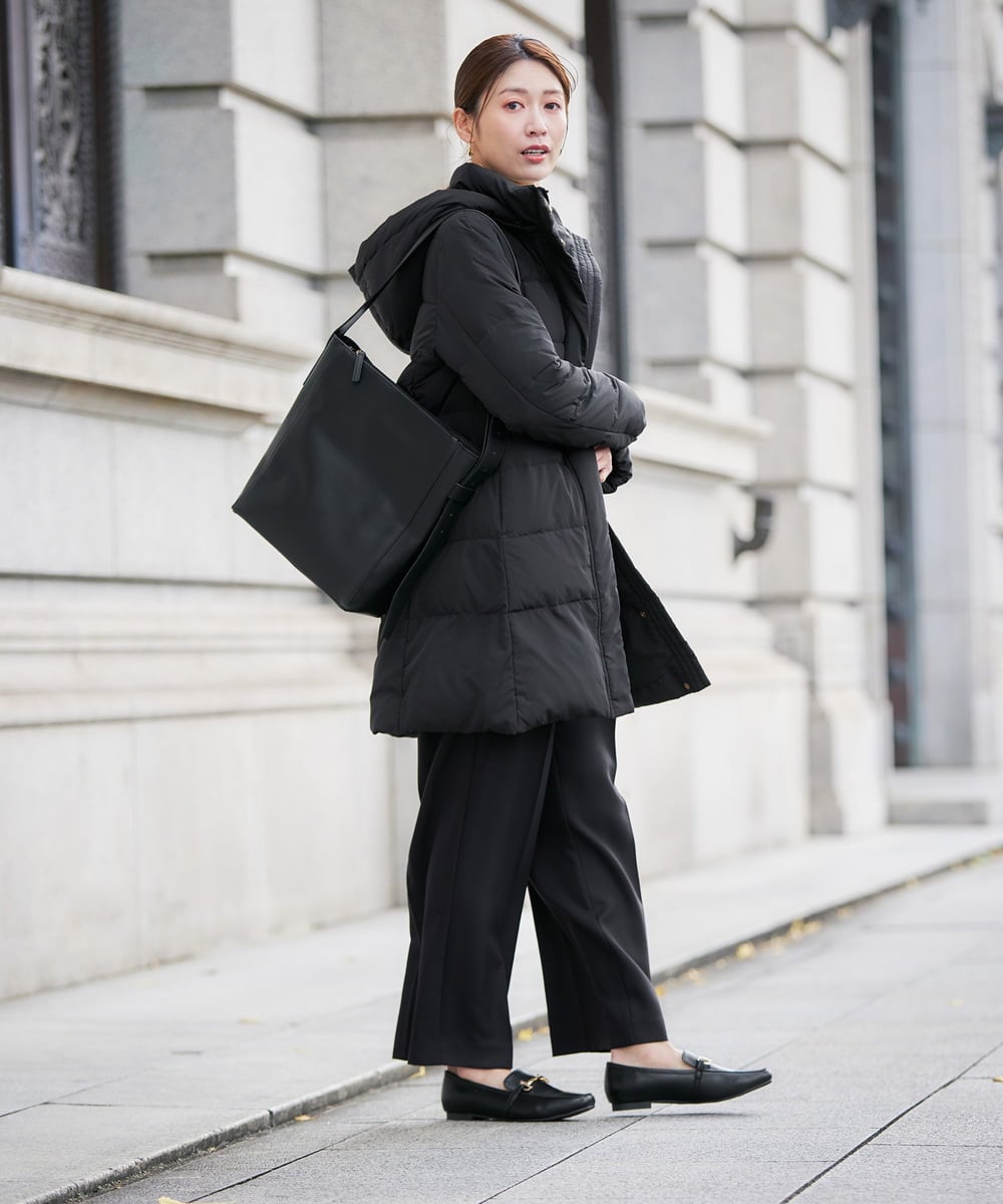 K2UAD10199 a.v.v(アー・ヴェ・ヴェ) フーデッドロングダウンコート ネイビー