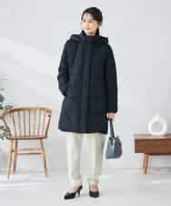 K2UAD10199 a.v.v(アー・ヴェ・ヴェ) フーデッドロングダウンコート ネイビー