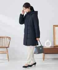 K2UAD10199 a.v.v(アー・ヴェ・ヴェ) フーデッドロングダウンコート ネイビー