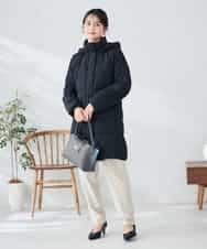 K2UAD10199 a.v.v(アー・ヴェ・ヴェ) フーデッドロングダウンコート ネイビー