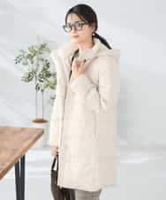 K2UAD10199 a.v.v(アー・ヴェ・ヴェ) フーデッドロングダウンコート ネイビー