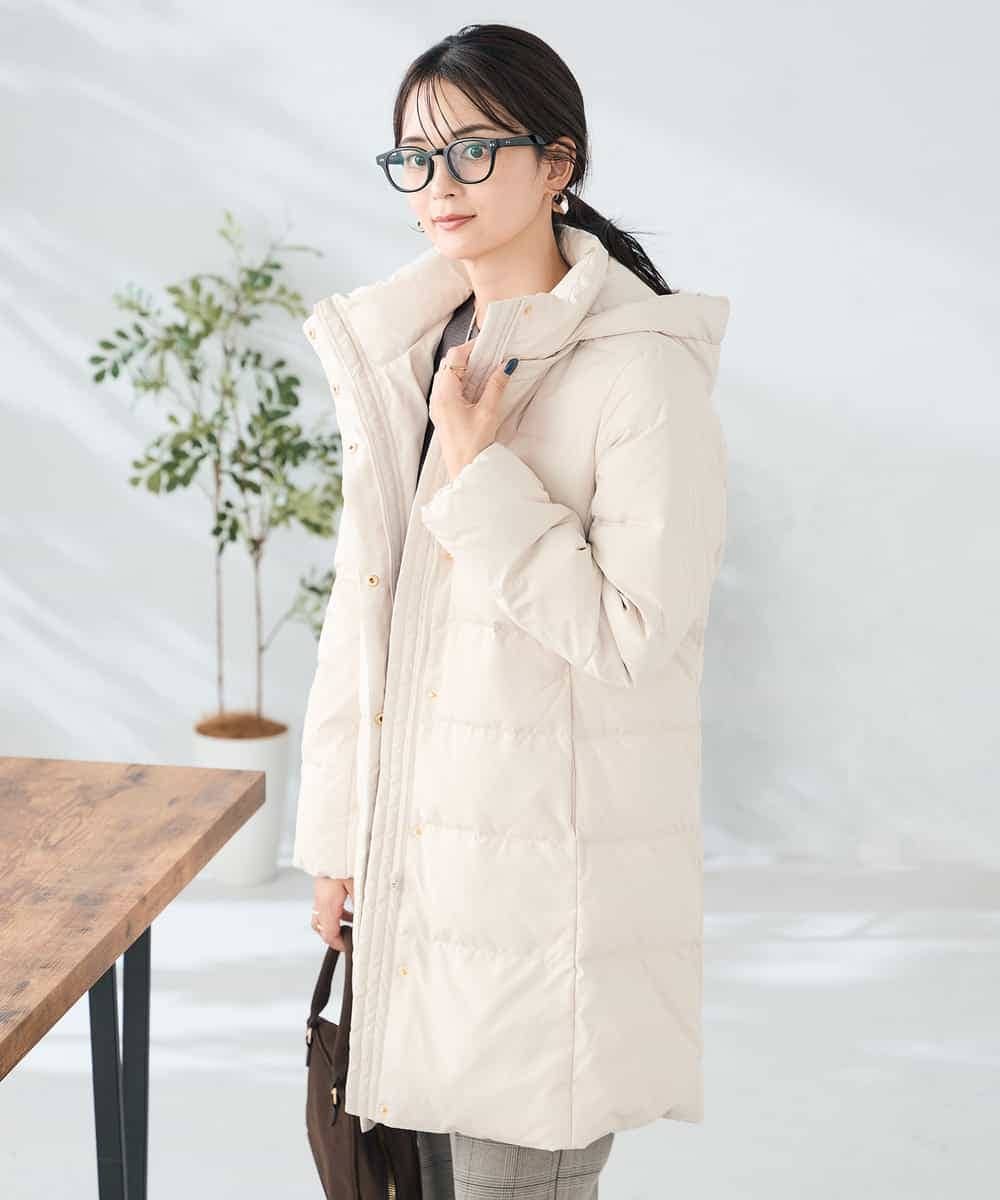 K2UAD10199 a.v.v(アー・ヴェ・ヴェ) フーデッドロングダウンコート ネイビー