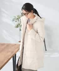 K2UAD10199 a.v.v(アー・ヴェ・ヴェ) フーデッドロングダウンコート ネイビー