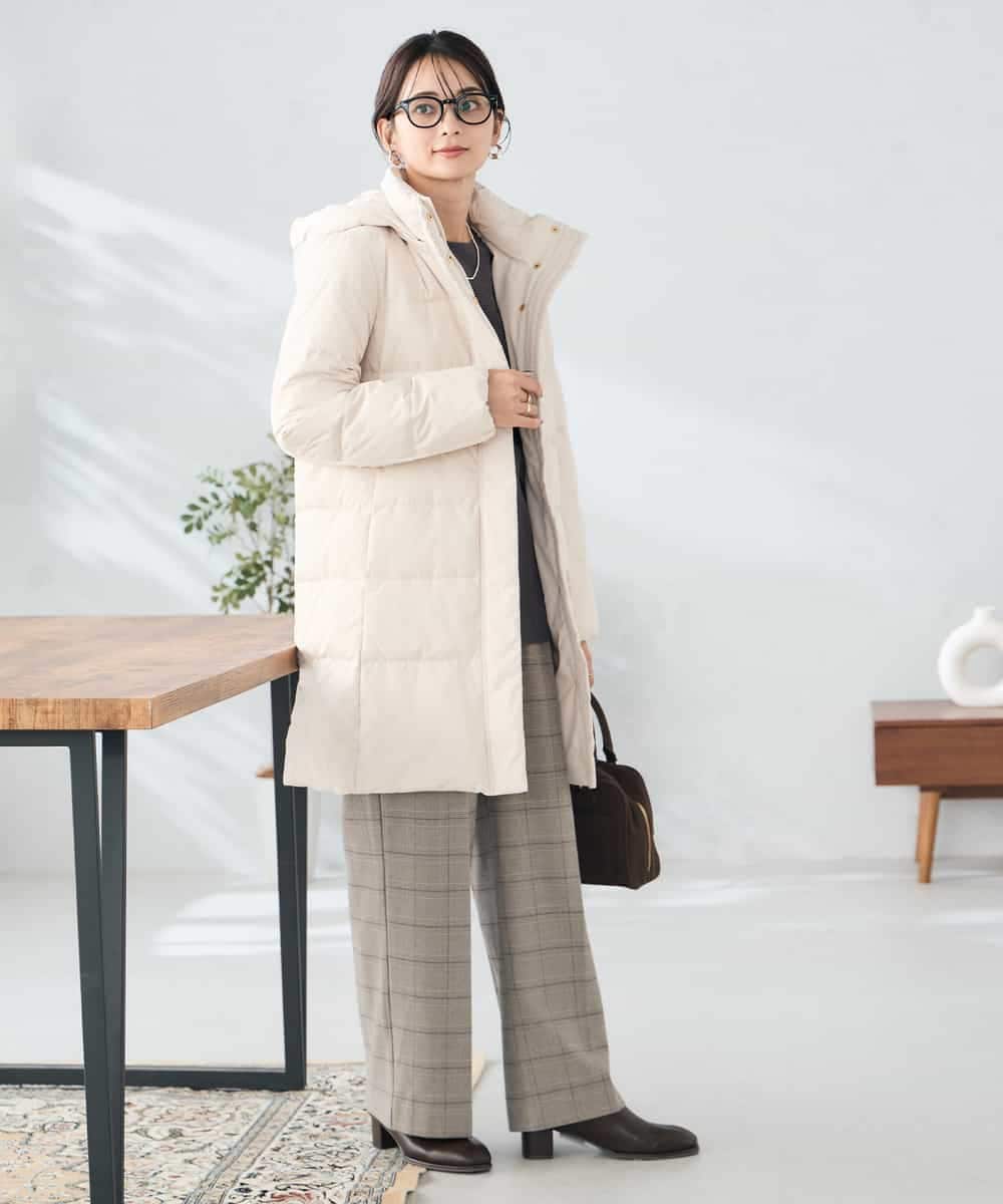 K2UAD10199 a.v.v(アー・ヴェ・ヴェ) フーデッドロングダウンコート ネイビー