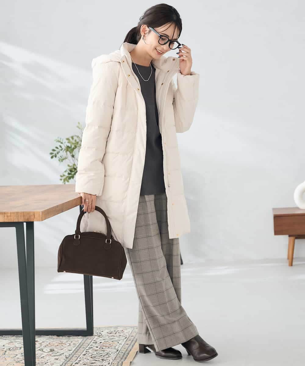 K2UAD10199 a.v.v(アー・ヴェ・ヴェ) フーデッドロングダウンコート ネイビー