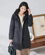 K2UAD10199 a.v.v(アー・ヴェ・ヴェ) フーデッドロングダウンコート ネイビー