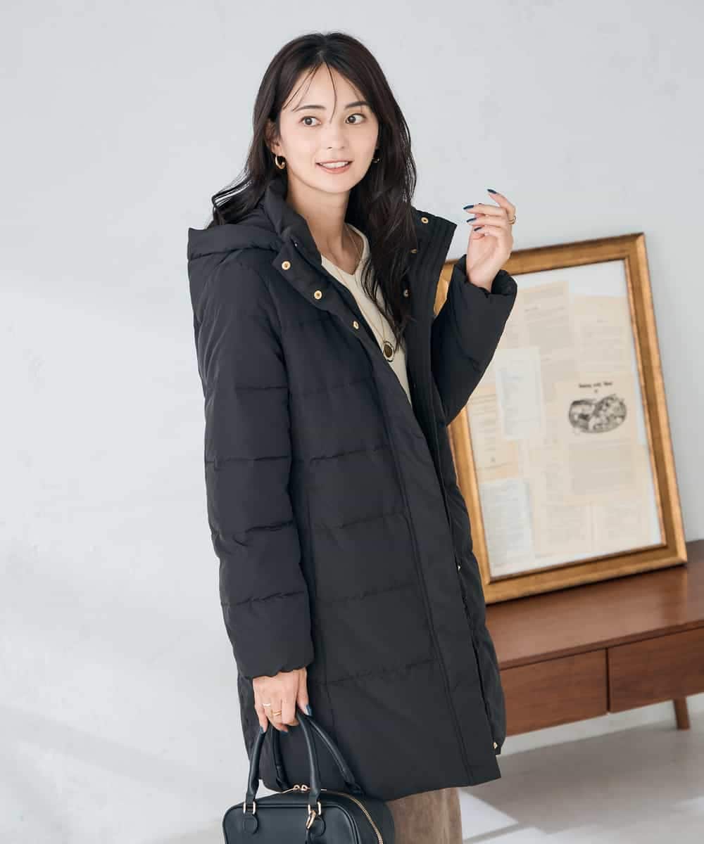 K2UAD10199 a.v.v(アー・ヴェ・ヴェ) フーデッドロングダウンコート ネイビー