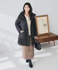 K2UAD10199 a.v.v(アー・ヴェ・ヴェ) フーデッドロングダウンコート ネイビー