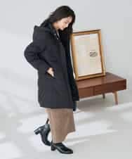 K2UAD10199 a.v.v(アー・ヴェ・ヴェ) フーデッドロングダウンコート ネイビー