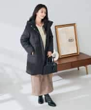 K2UAD10199 a.v.v(アー・ヴェ・ヴェ) フーデッドロングダウンコート ネイビー