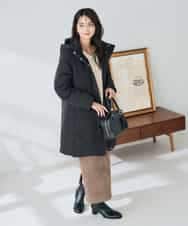 K2UAD10199 a.v.v(アー・ヴェ・ヴェ) フーデッドロングダウンコート ネイビー