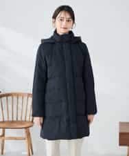 K2UAD10199 a.v.v(アー・ヴェ・ヴェ) フーデッドロングダウンコート ネイビー