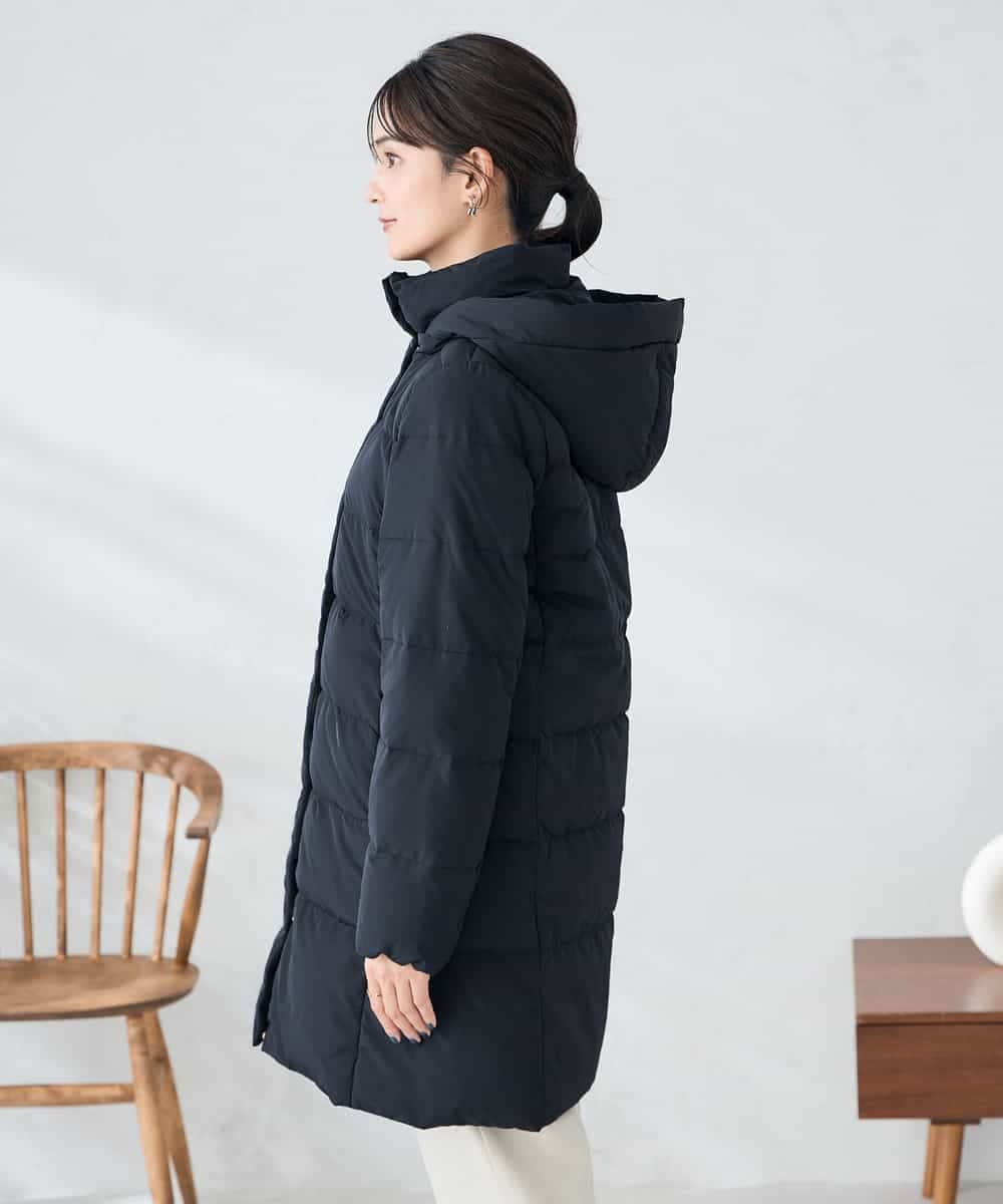 K2UAD10199 a.v.v(アー・ヴェ・ヴェ) フーデッドロングダウンコート ネイビー