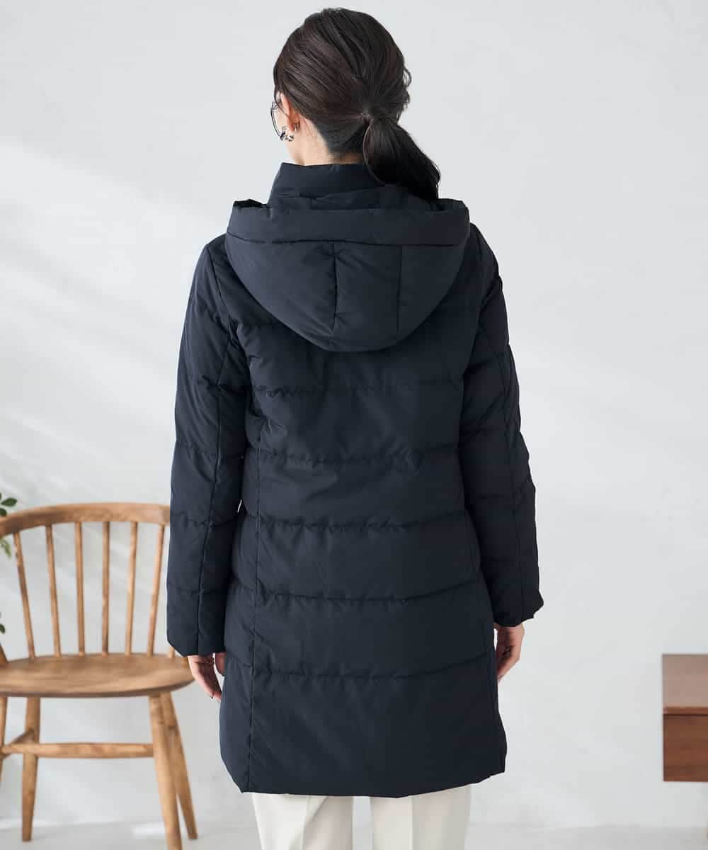 K2UAD10199 a.v.v(アー・ヴェ・ヴェ) フーデッドロングダウンコート ネイビー
