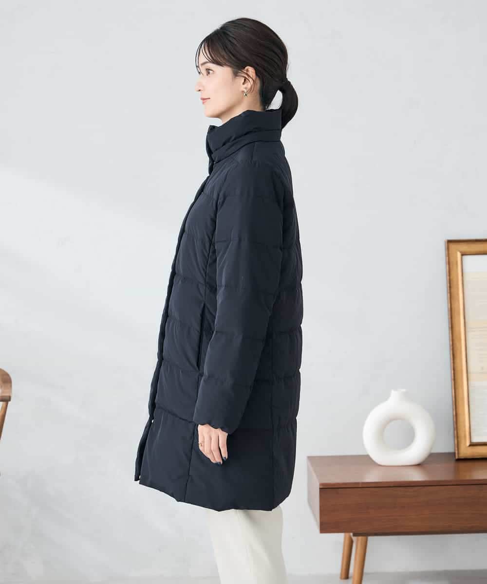 K2UAD10199 a.v.v(アー・ヴェ・ヴェ) フーデッドロングダウンコート ネイビー