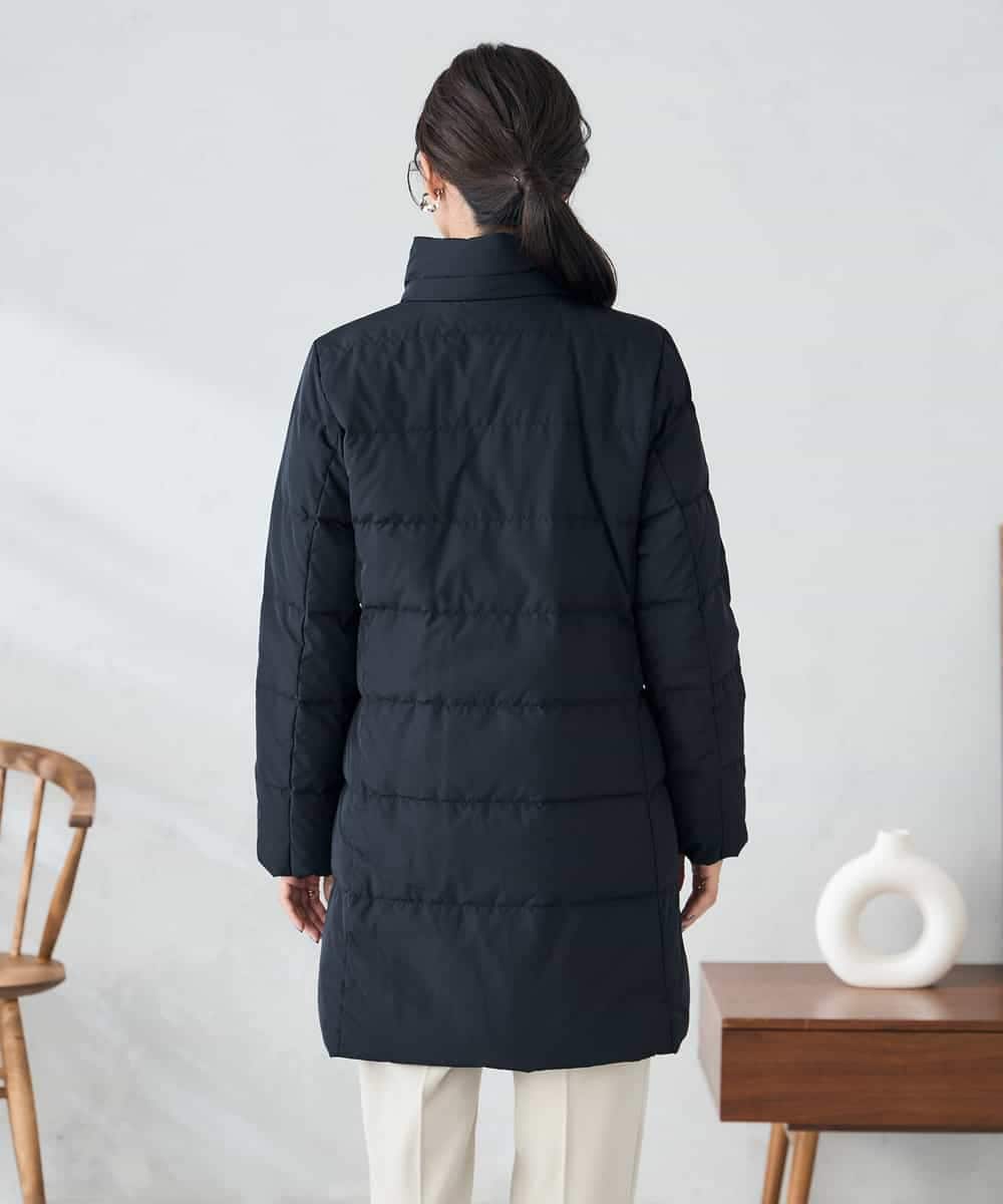 K2UAD10199 a.v.v(アー・ヴェ・ヴェ) フーデッドロングダウンコート ネイビー
