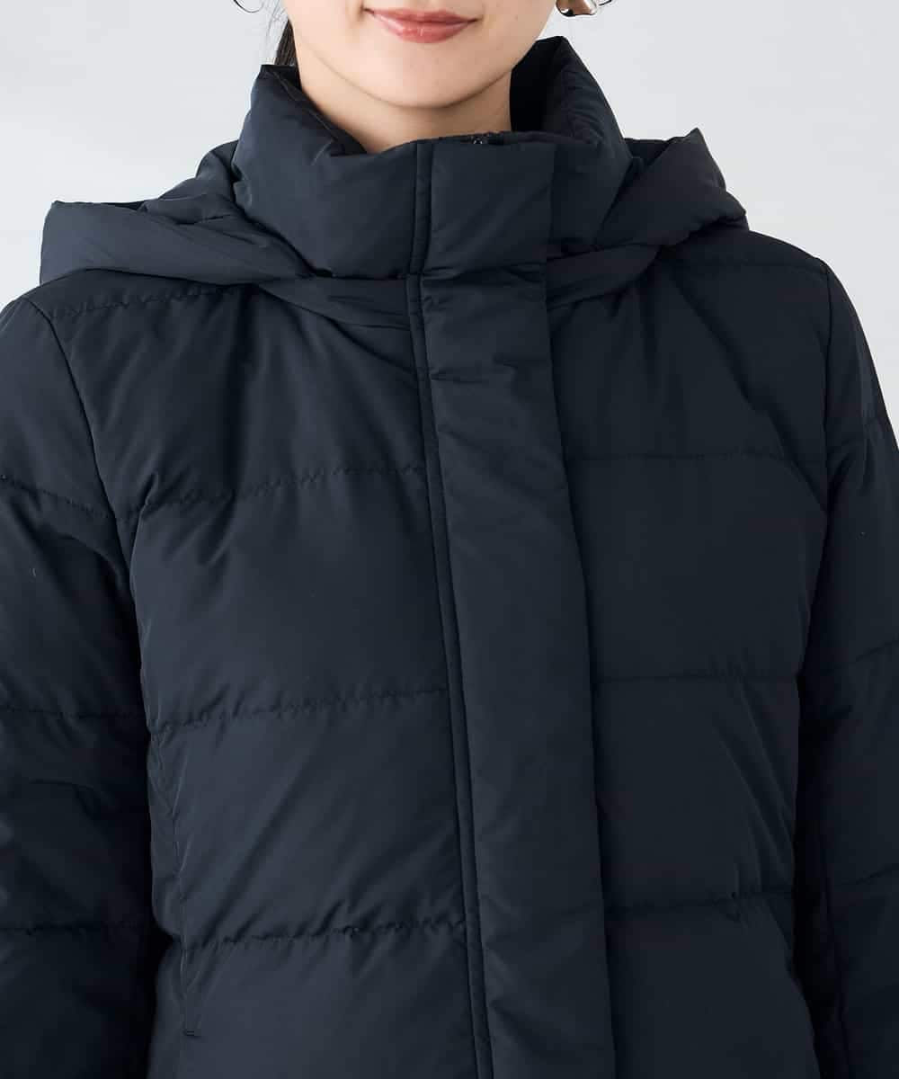 K2UAD10199 a.v.v(アー・ヴェ・ヴェ) フーデッドロングダウンコート ネイビー